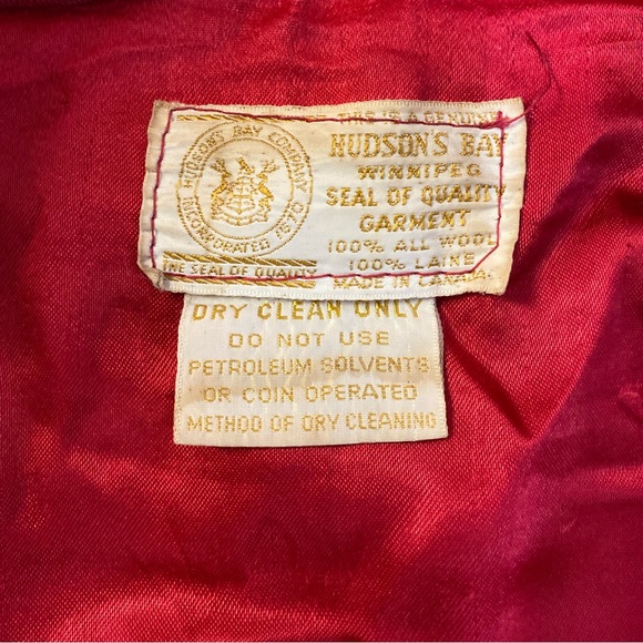 Vintage Hudson's Bay Red Wool Blanket Coat - Picture 2 of 5